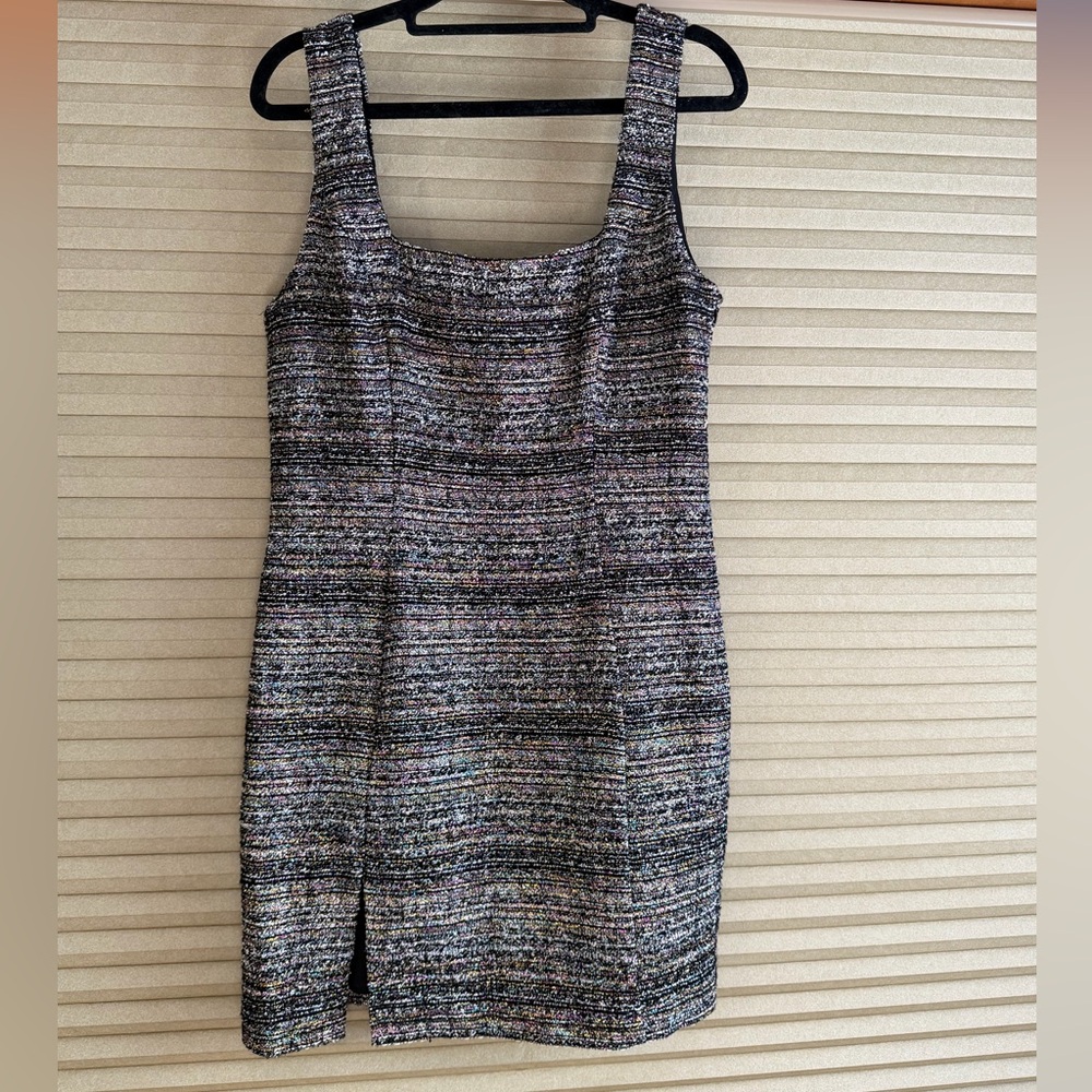 Lavender Brown Iridescent and Shimmery Multicolor Boucle Dress--So unique!